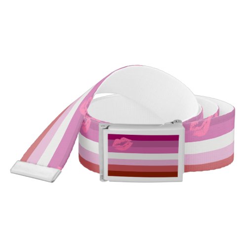 Lipstick Lesbian Pride Flag Belt