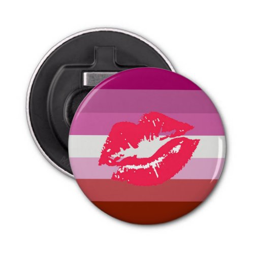 Lipstick Lesbian Pride Flag Bottle Opener