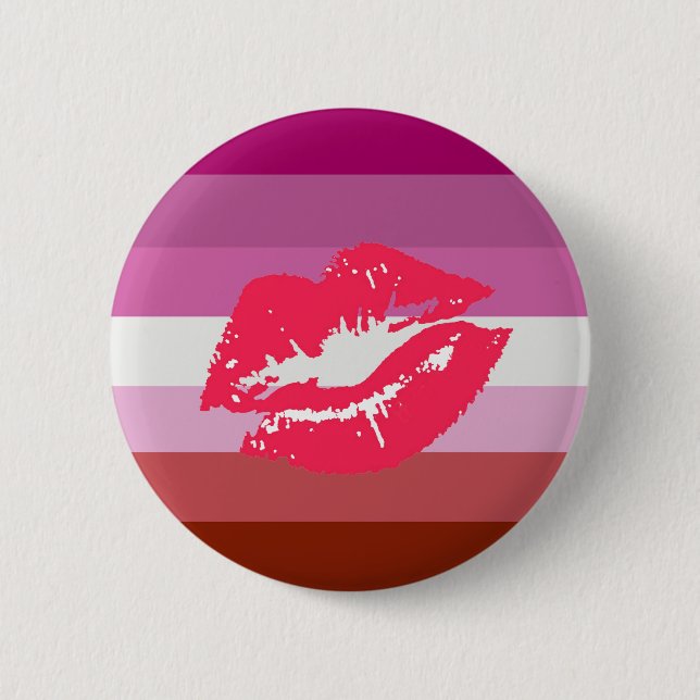 Lipstick Lesbian Pride Flag Button (Front)