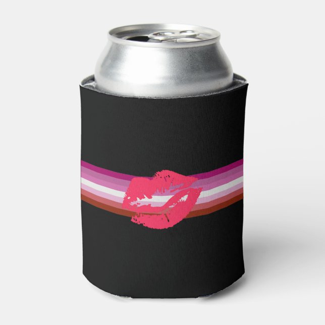 Lipstick Lesbian Pride Flag Can Cooler (Can Front)