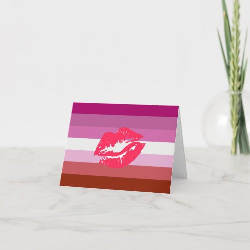 Lipstick Lesbian Pride Flag Card