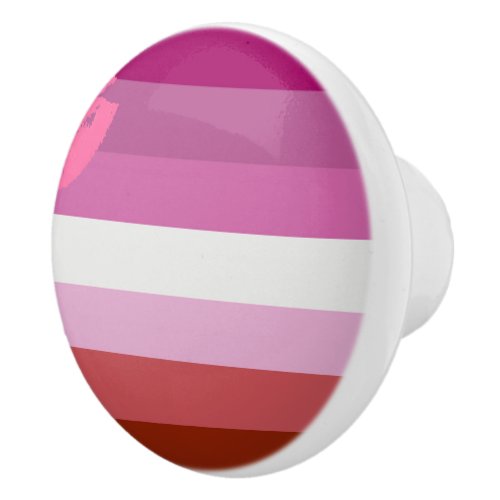 Lipstick Lesbian Pride Flag Ceramic Knob