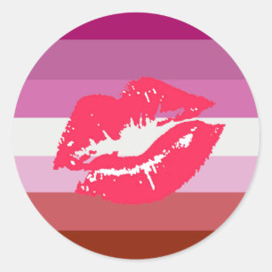Lipstick Lesbian Pride Flag Classic Round Sticker