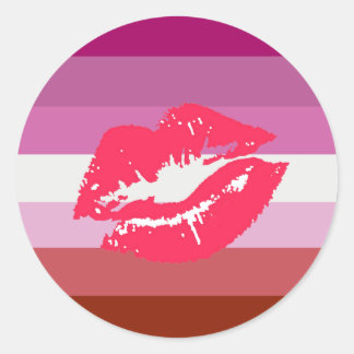 Lipstick Lesbian Pride Flag Classic Round Sticker