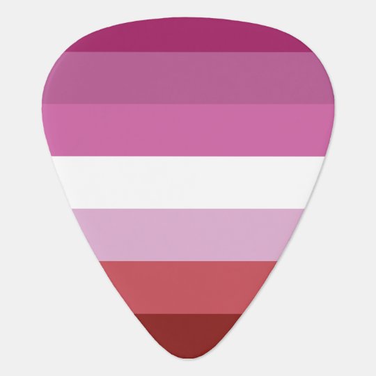 Lipstick Lesbian Pride Flag Design Stripes Guitar Pick