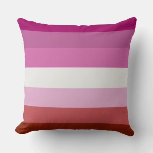 Lipstick lesbian pride flag design throw pillow