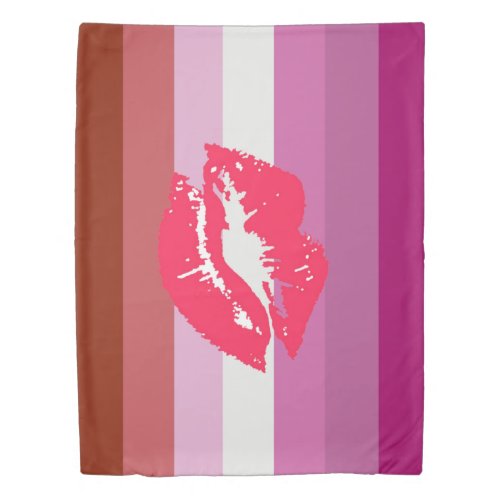 Lipstick Lesbian Pride Flag Duvet Cover