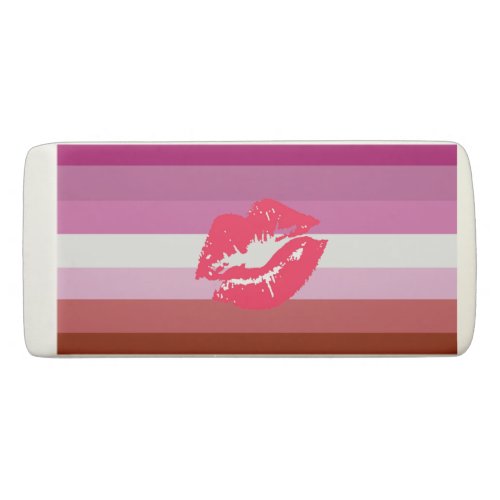 Lipstick Lesbian Pride Flag Eraser