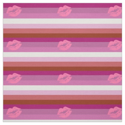 Lipstick Lesbian Pride Flag Fabric