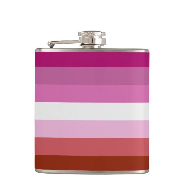 Lipstick Lesbian Pride flag Flask (Front)