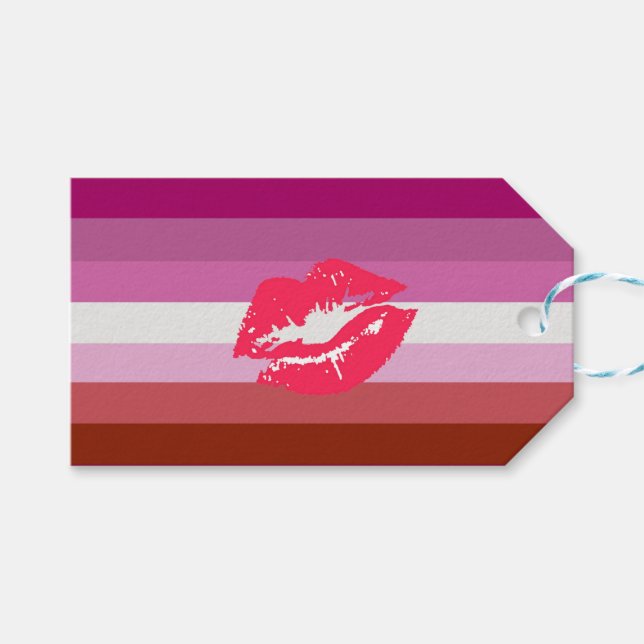 Lipstick Lesbian Pride Flag Gift Tags (Front (Horizontal))