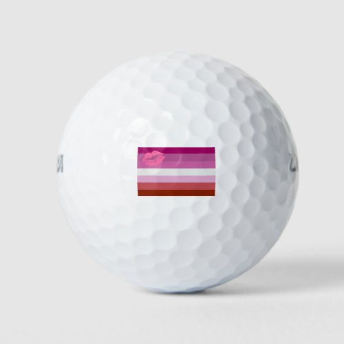 Lipstick Lesbian Pride Flag Golf Balls