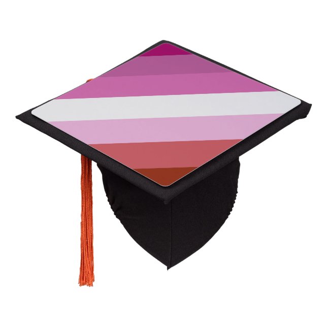 Lipstick Lesbian Pride flag Graduation Cap Topper (Angled)