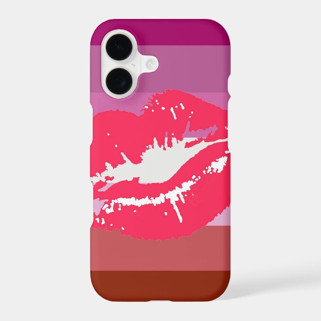 Lipstick Lesbian Pride Flag Iphone Case (Back)
