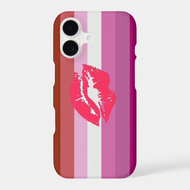 Lipstick Lesbian Pride Flag Iphone Case (Back)