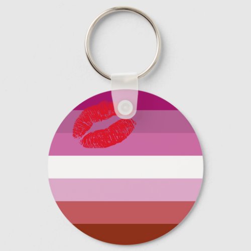 Lipstick Lesbian Pride Flag Keychain