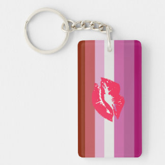Lipstick Lesbian Pride Flag Keychain