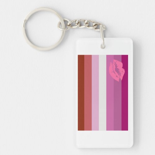 Lipstick Lesbian Pride Flag Keychain