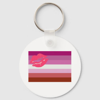 Lipstick Lesbian Pride Flag Keychain