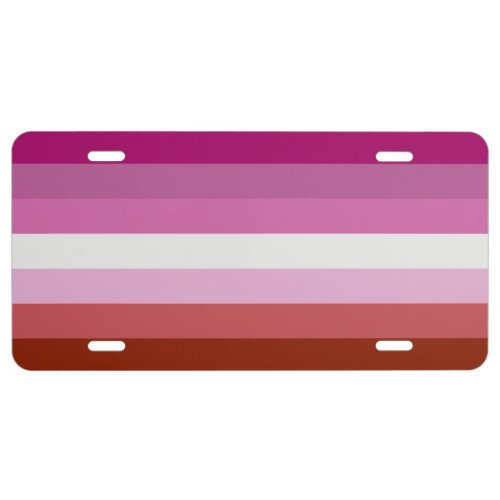 Lipstick Lesbian Pride flag License Plate
