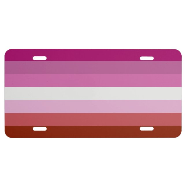 Lipstick Lesbian Pride flag License Plate (Front)