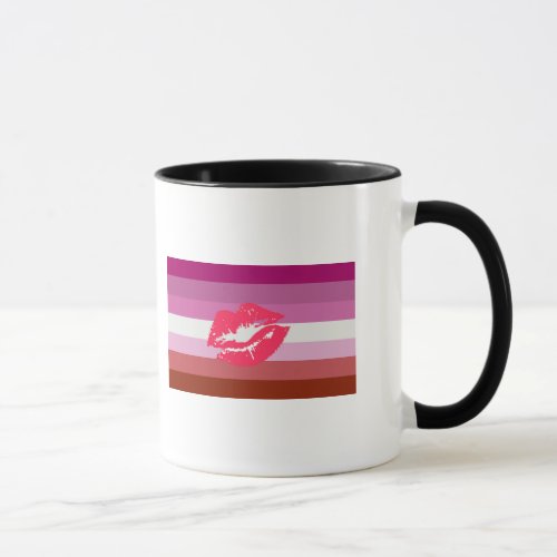 Lipstick Lesbian Pride Flag Mug