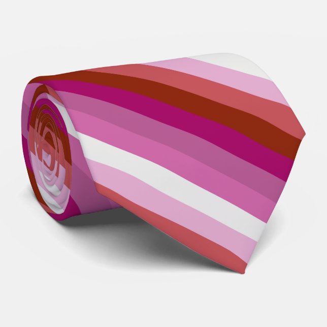 Lipstick Lesbian Pride flag Neck Tie (Rolled)