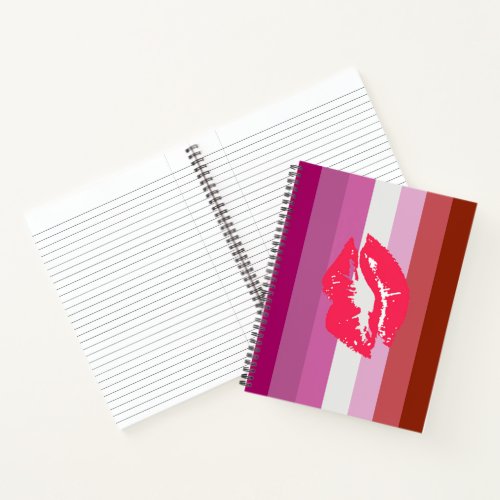 Lipstick Lesbian Pride Flag Notebook