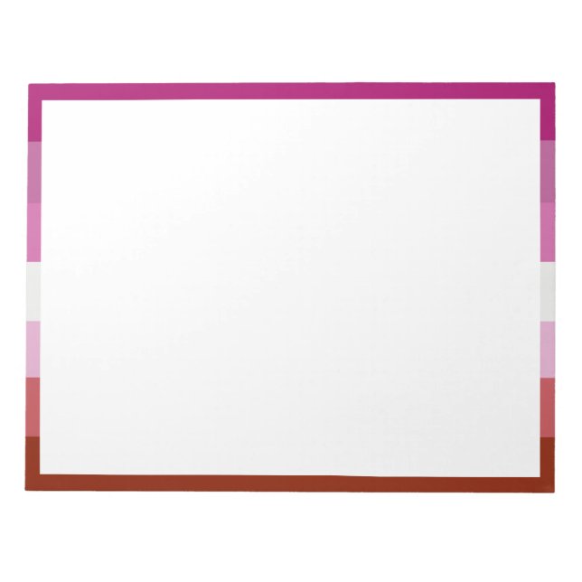 Lipstick Lesbian Pride Flag Notepad (Front)