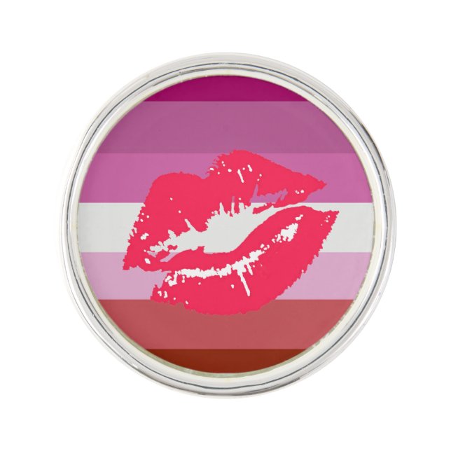 Lipstick Lesbian Pride Flag Pin (Front)
