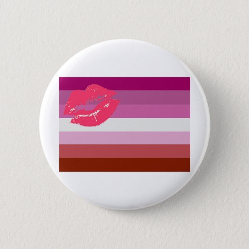 Lipstick Lesbian Pride Flag Pinback Button