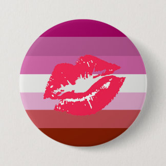 Lipstick Lesbian Pride Flag Pinback Button
