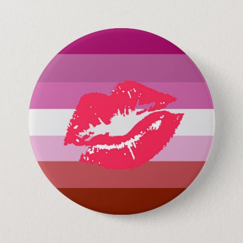 Lipstick Lesbian Pride Flag Pinback Button
