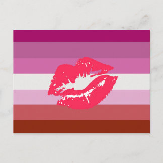 Lipstick Lesbian Pride Flag Postcard