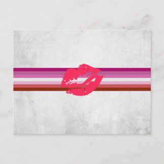 Lipstick Lesbian Pride Flag Postcard