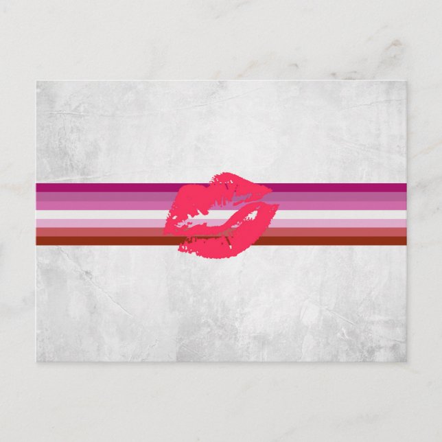 Lipstick Lesbian Pride Flag Postcard (Front)