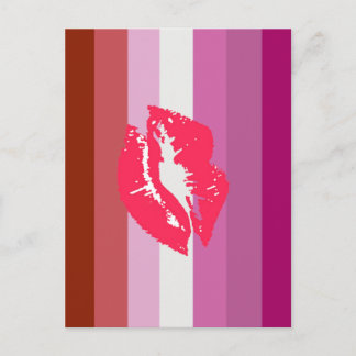 Lipstick Lesbian Pride Flag Postcard