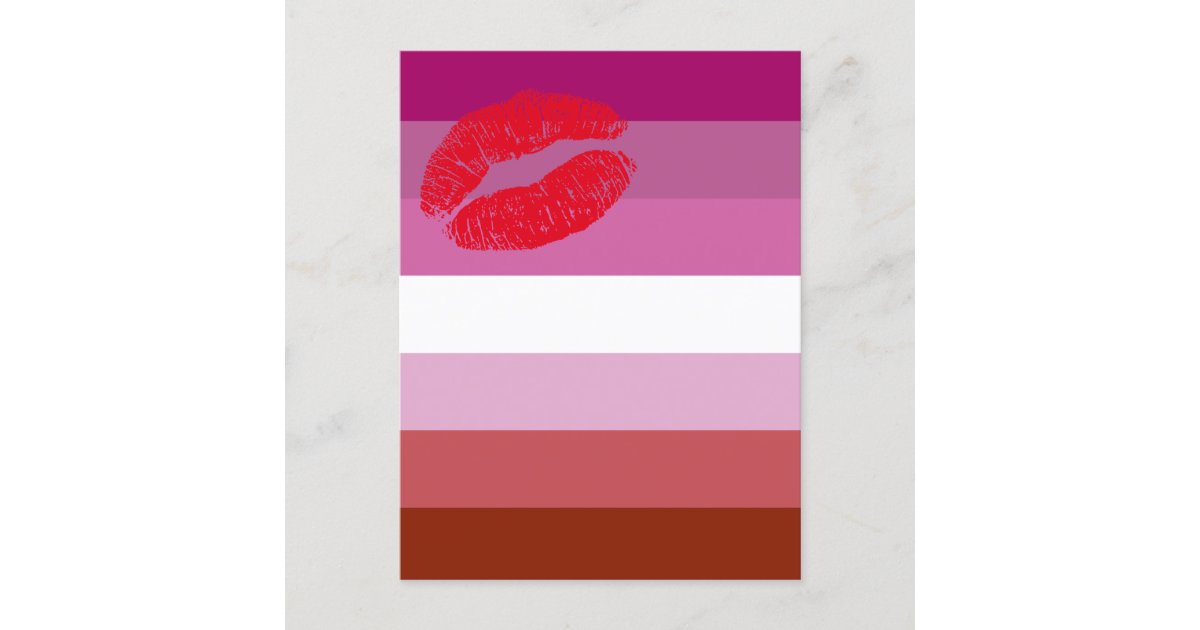 Lipstick Lesbian Pride Flag Postcard