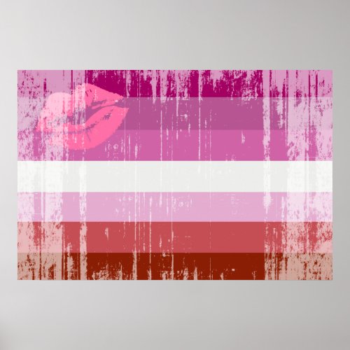 Lipstick Lesbian Pride Flag Poster