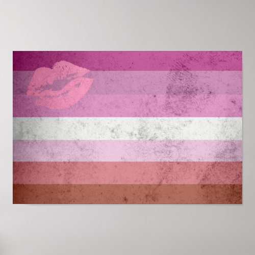 Lipstick Lesbian Pride Flag Poster