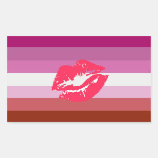 Lipstick Lesbian Pride Flag Rectangular Sticker