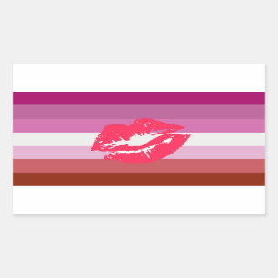 Lipstick Lesbian Pride Flag Rectangular Sticker