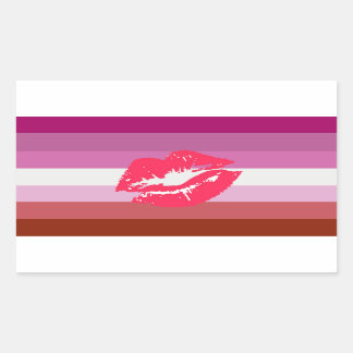 Lipstick Lesbian Pride Flag Rectangular Sticker