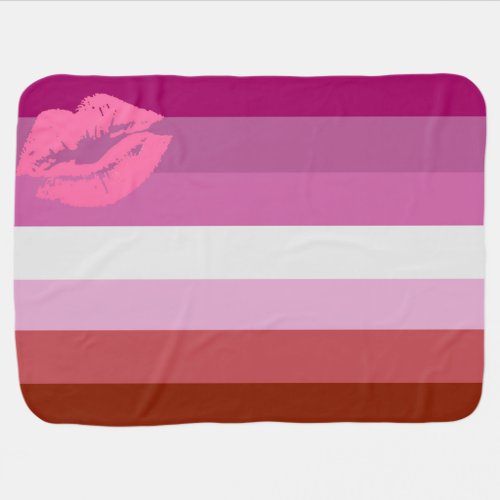 Lipstick Lesbian Pride Flag Stroller Blanket