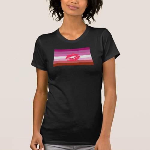 Lipstick Lesbian Pride Flag T_Shirt