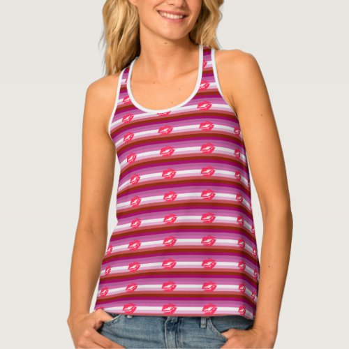 Lipstick Lesbian Pride Flag Tank Top