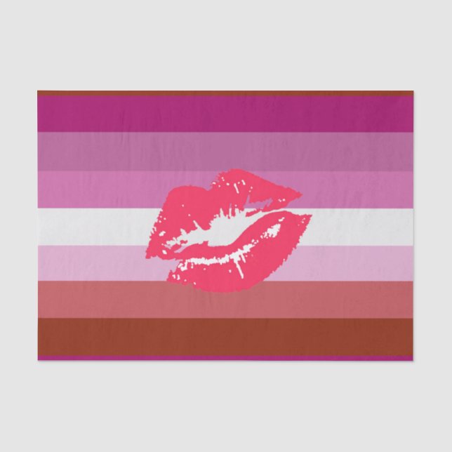 Lipstick Lesbian Pride Flag Tissue Paper (Front)