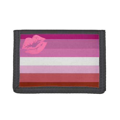 Lipstick Lesbian Pride Flag Tri_fold Wallet