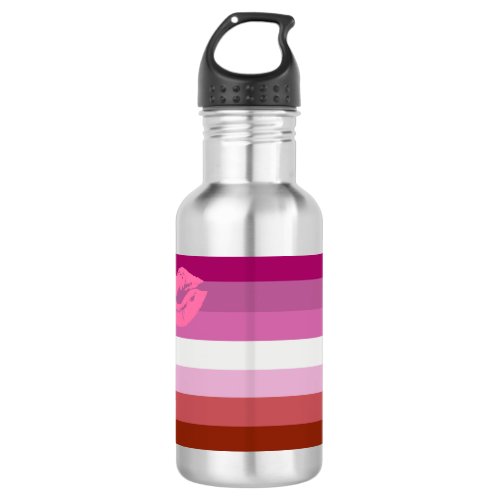 Lipstick Lesbian Pride Flag Water Bottle