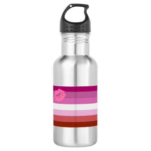 Lipstick Lesbian Pride Flag Water Bottle